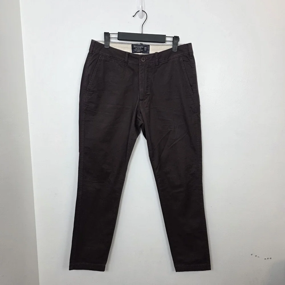 Abercrombie & Fitch Brown Felix Super Slim Stretch Low Rise Jeans Pants Sz 30x30